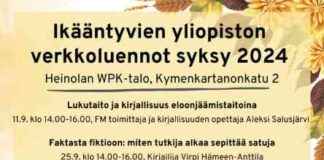 Verksamhetsplanering för äldreuniversitetets onlineföreläsningar på WPK-huset börjar i september. news-13082024-010726