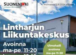 Lintharjun Liikuntakeskuksen aukioloajat 12.8.2024 alkaen news-13082024-012535