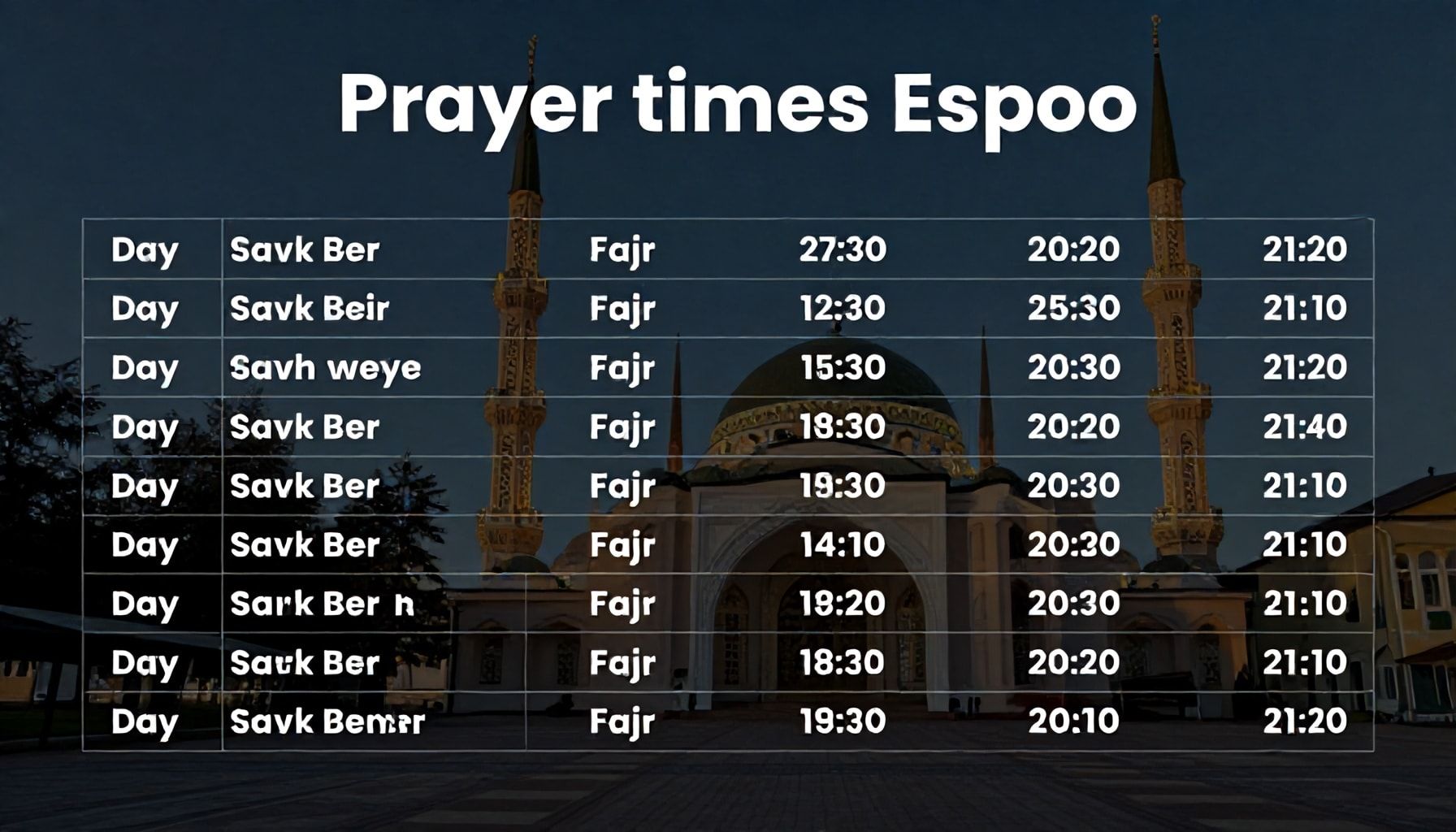 Miten löytää Espoossa tarkat rukoilun aikataulut