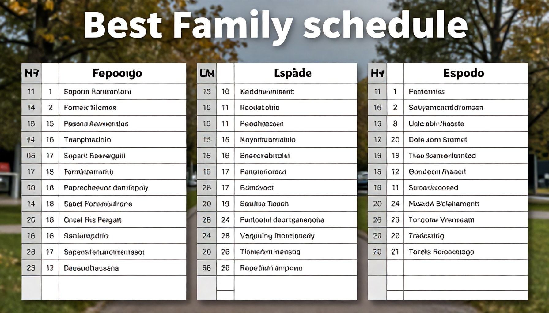 Parhaat aikataulut Espoossa perheille