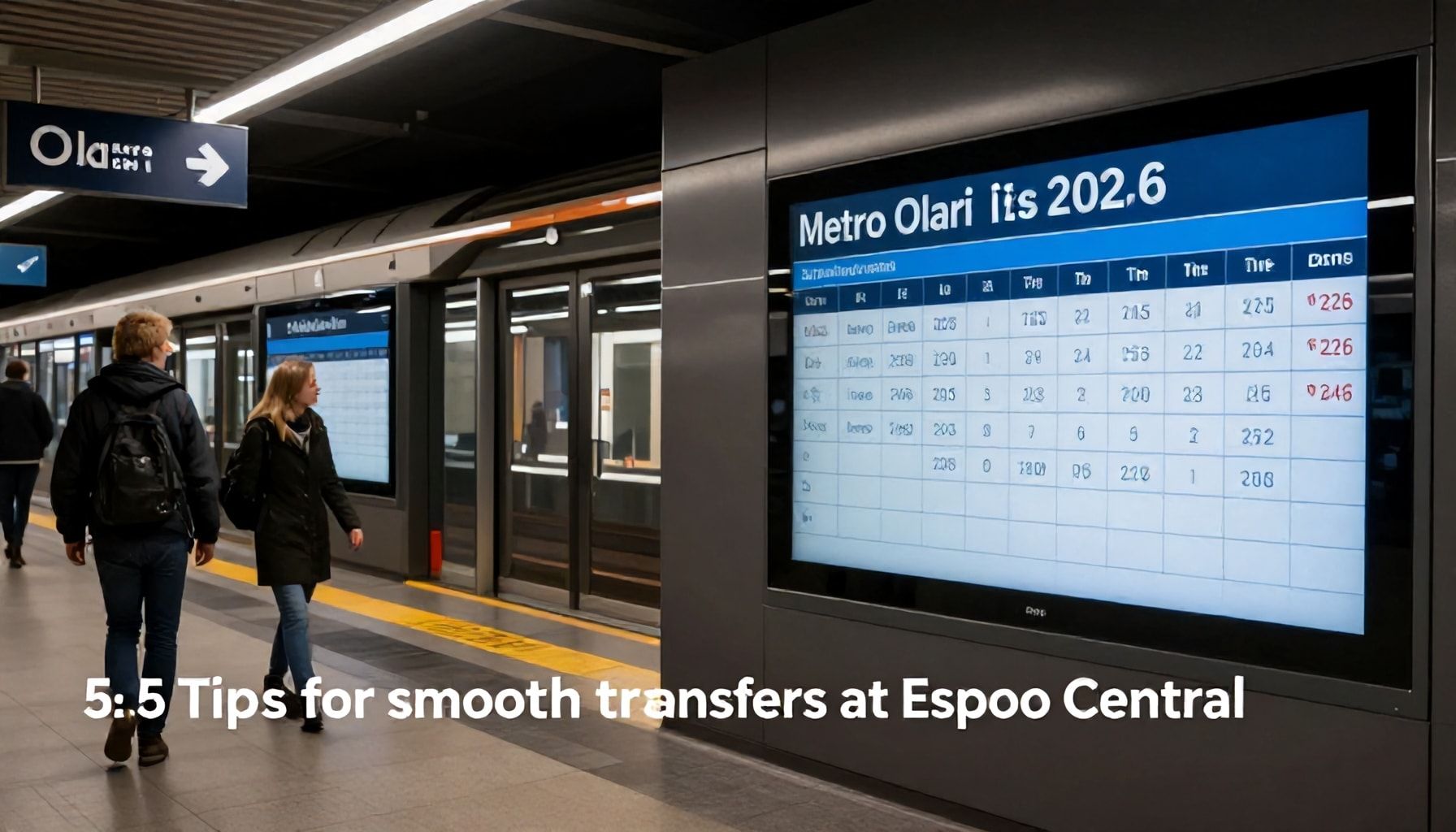 5 vinkkiä sujuvaan vaihtoon Espoon keskuksessa, kun Olarin metron tahti tiivistyy