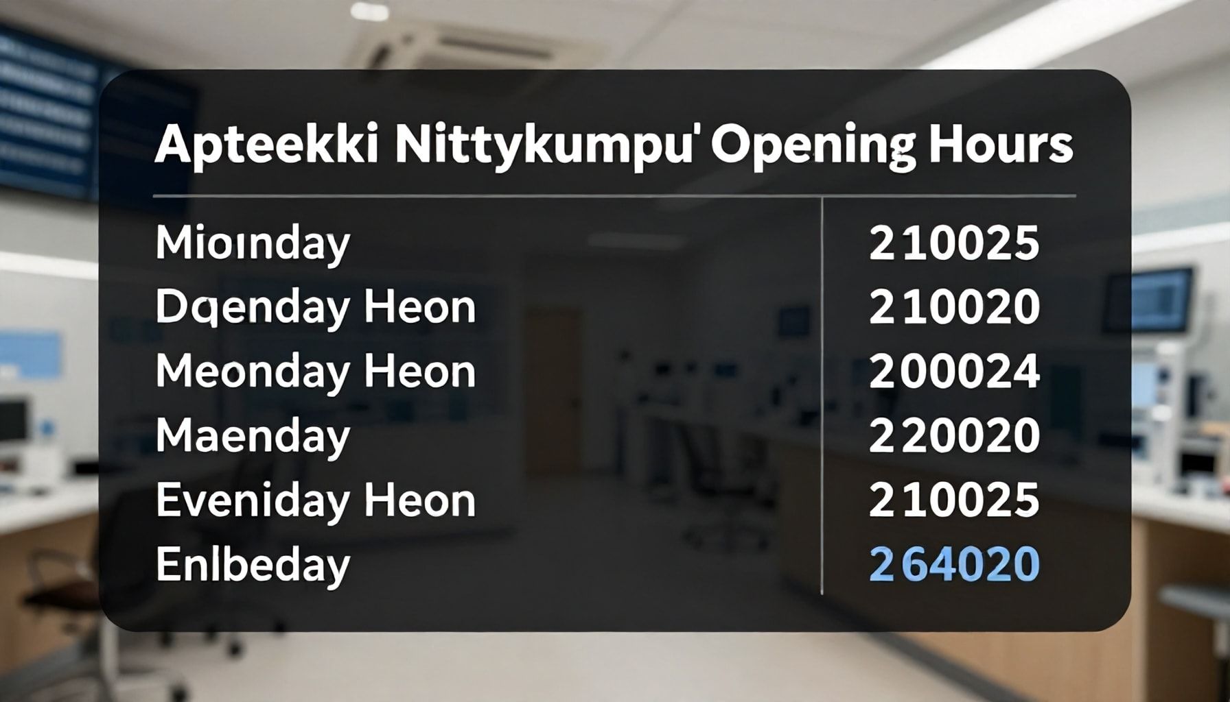 Apteekki Niittykummun tarkat aukioloajat arkisin, viikonloppuisin ja pyhinä – vuodelle 2024 päivitettynä