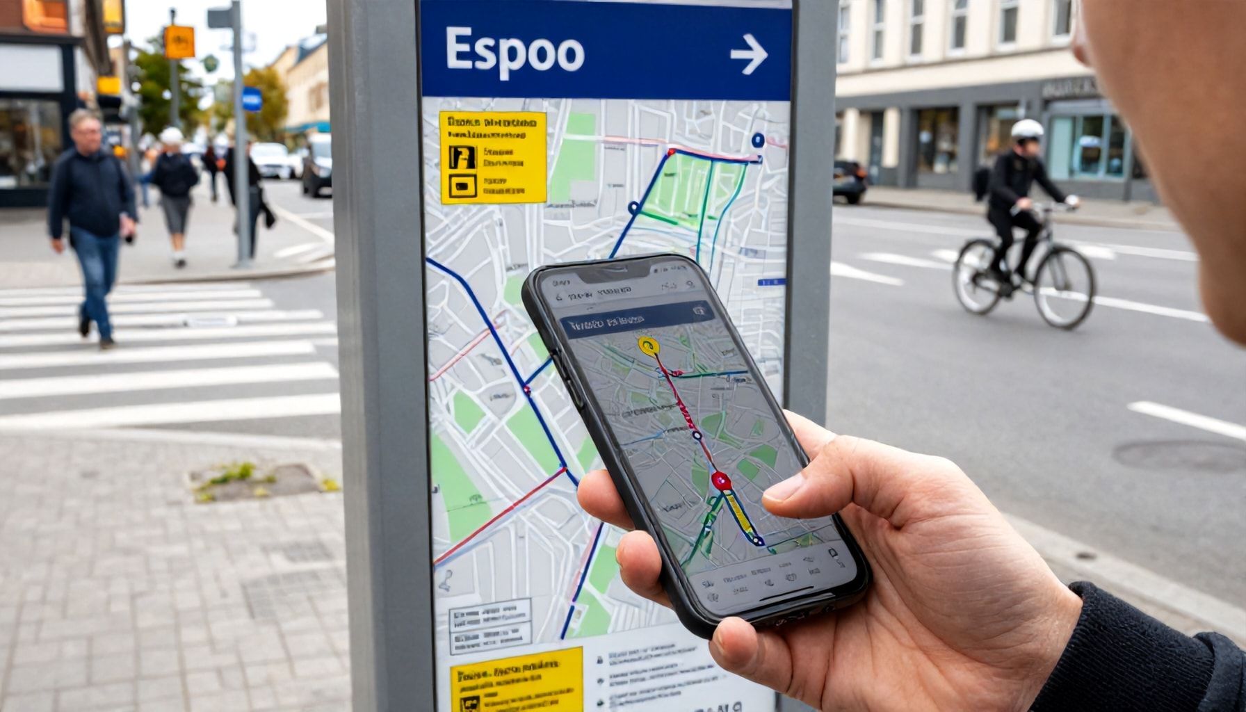 Espoon kartat ja esteettömyys: Näin löydät esteettömät reitit, pysäköintipaikat ja palvelut ilman turhia kiertoteitä