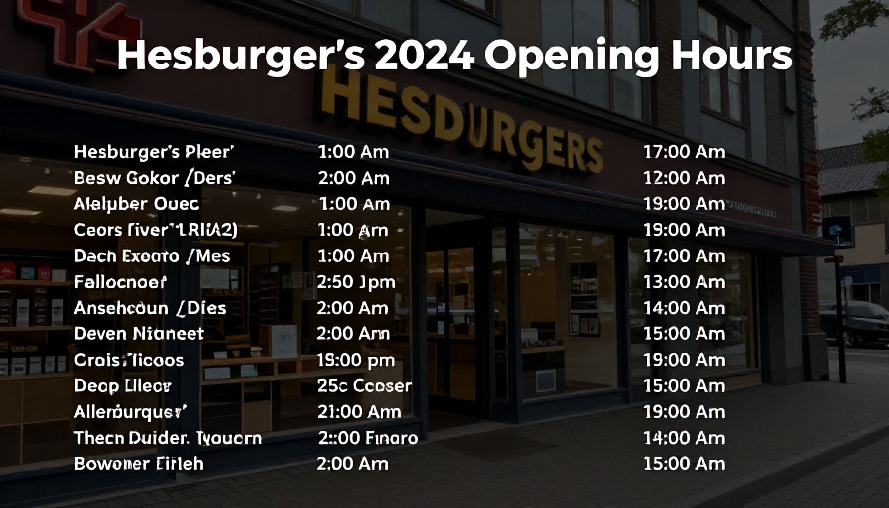 Hesburgerin Espoon ravintoloiden tarkat aukioloajat 2024 – myymäläkohtainen lista