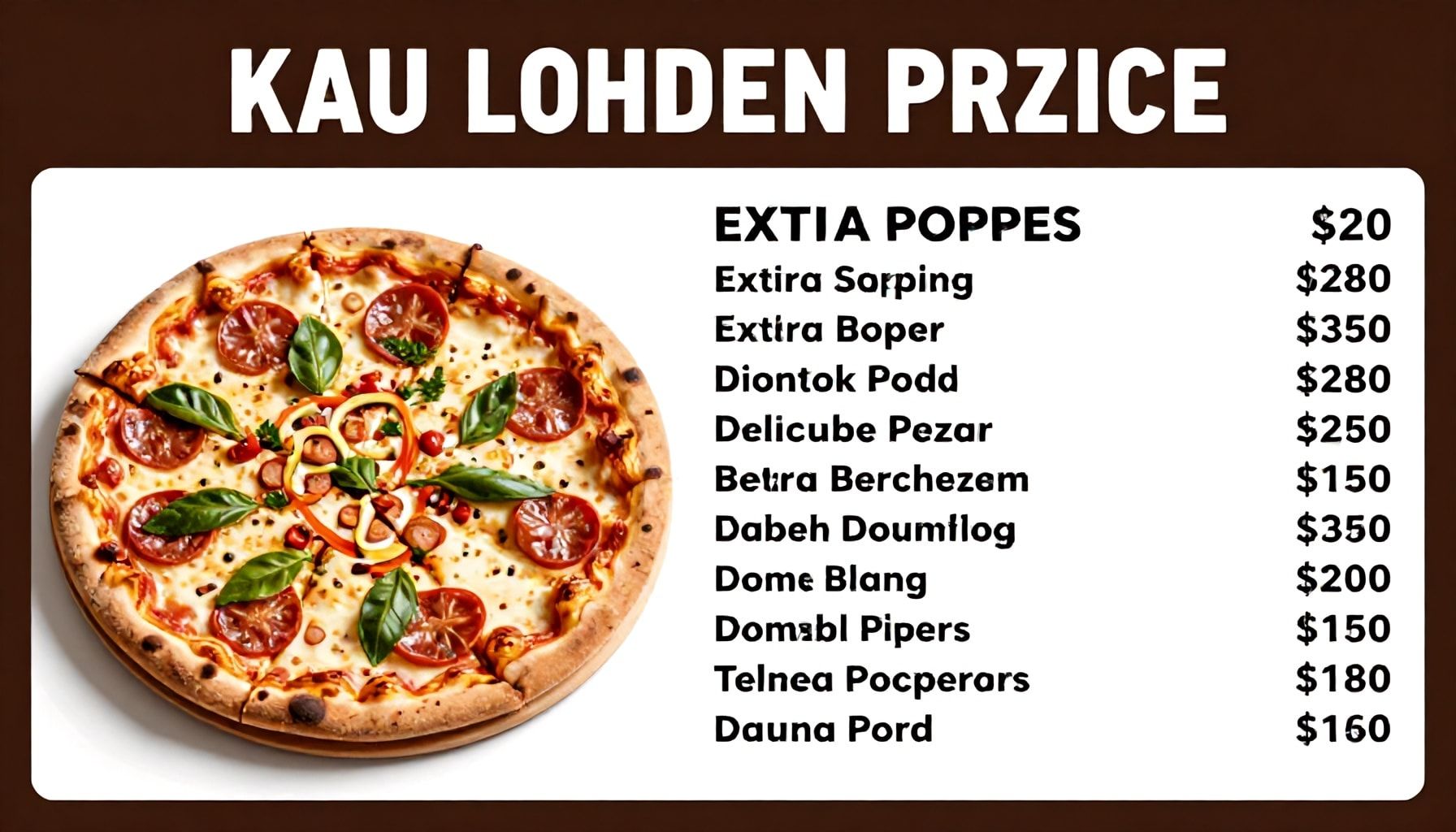 Hinnat selville: vertailu peruspizzoista ekstra-lisukkeisiin Kauklahden kotiinkuljetuksessa