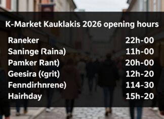 K-Market Kauklahden aukioloajat 2026 – suunnittele ostokset etukäteen