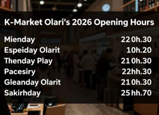 K-Market Olarin aukioloajat 2026 – suunnittele ostokset ajoissa