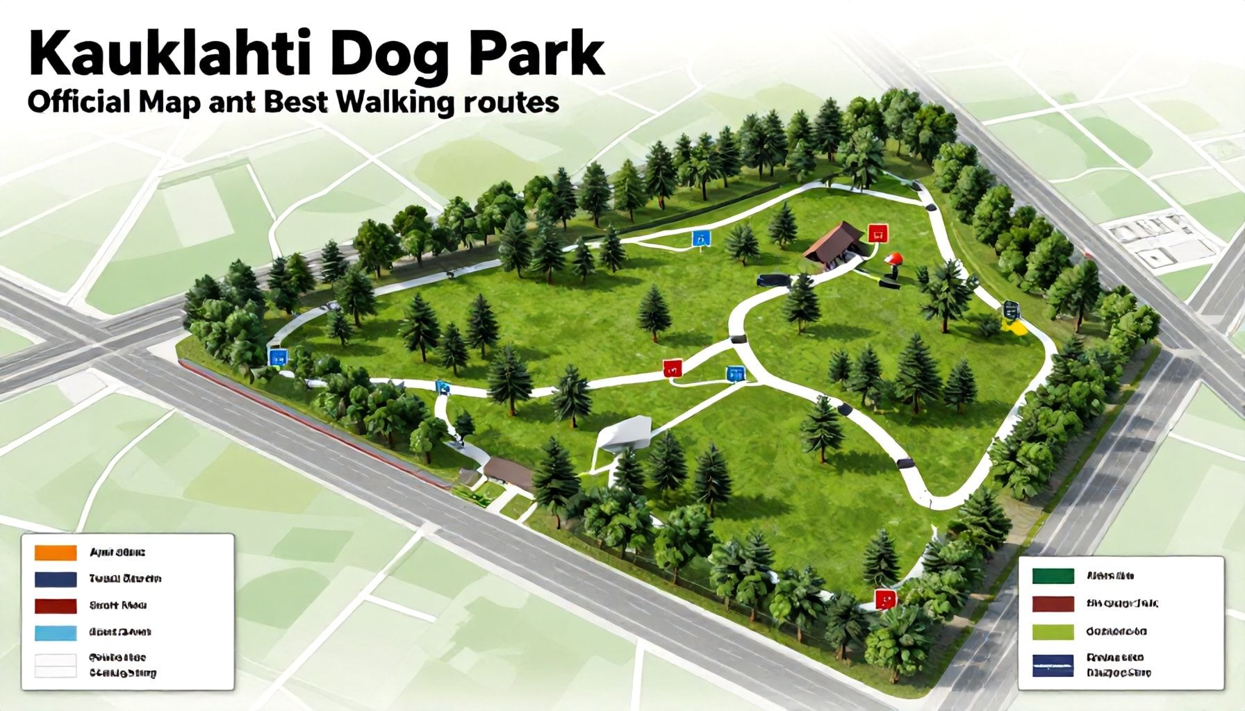 Kauklahden koirapuiston kartta ja alueen parhaat lenkkireitit – näin hyödynnät koko puiston