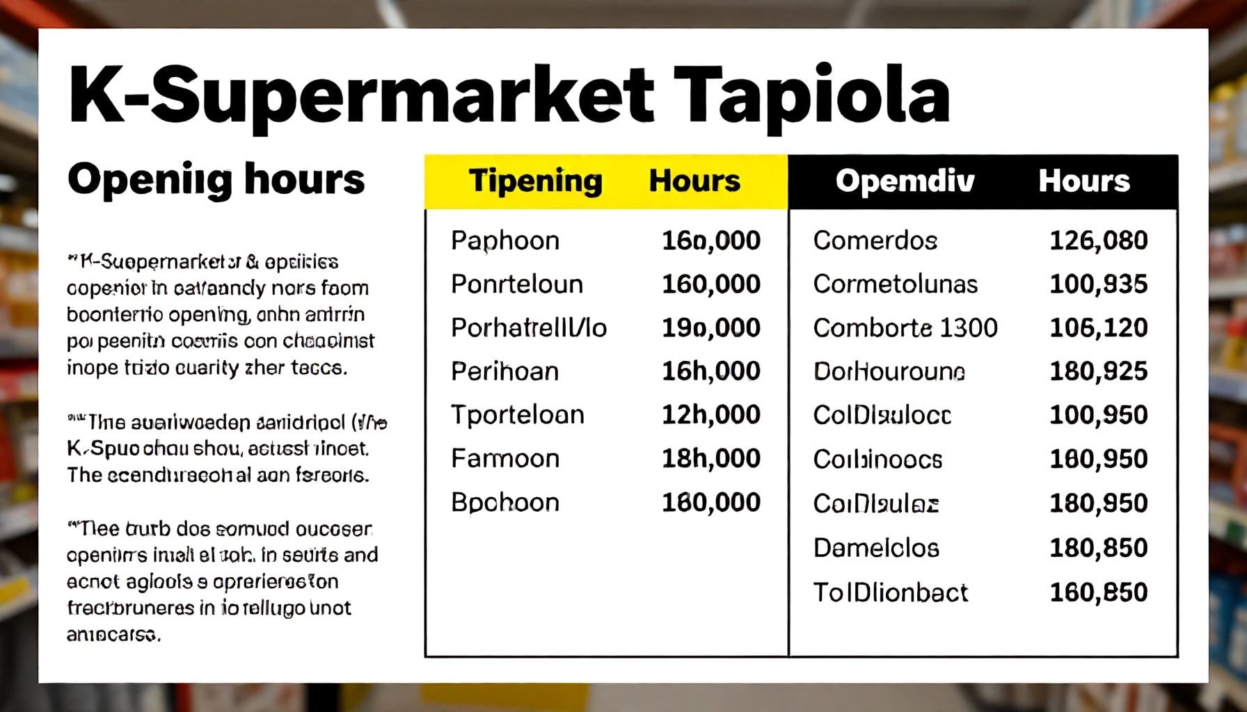 Miksi Tapiolan K-Supermarketin aukioloajat eroavat muista Espoon K-kaupoista – selitykset ja vertailu lähellä oleviin myymälöihin