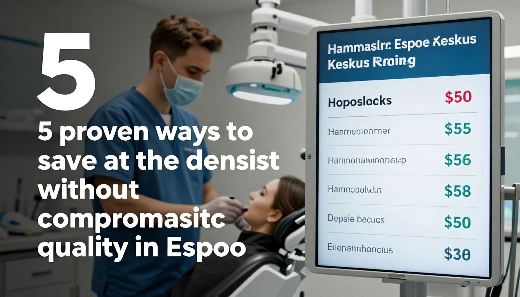 Miten säästät hammaslääkärissä ilman kompromisseja: 5 todistettua keinoa Espoossa