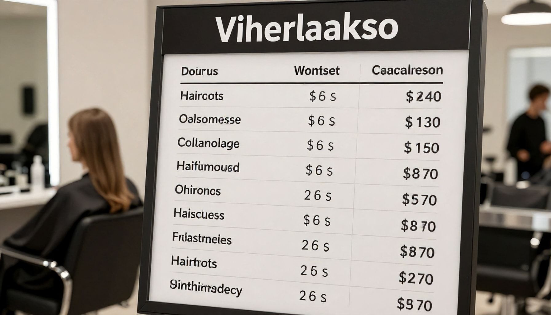 Miten Viherlaakson kampaamojen hinnat jakautuvat palveluiden mukaan – leikkaus, värjäys ja hoidot eriteltynä