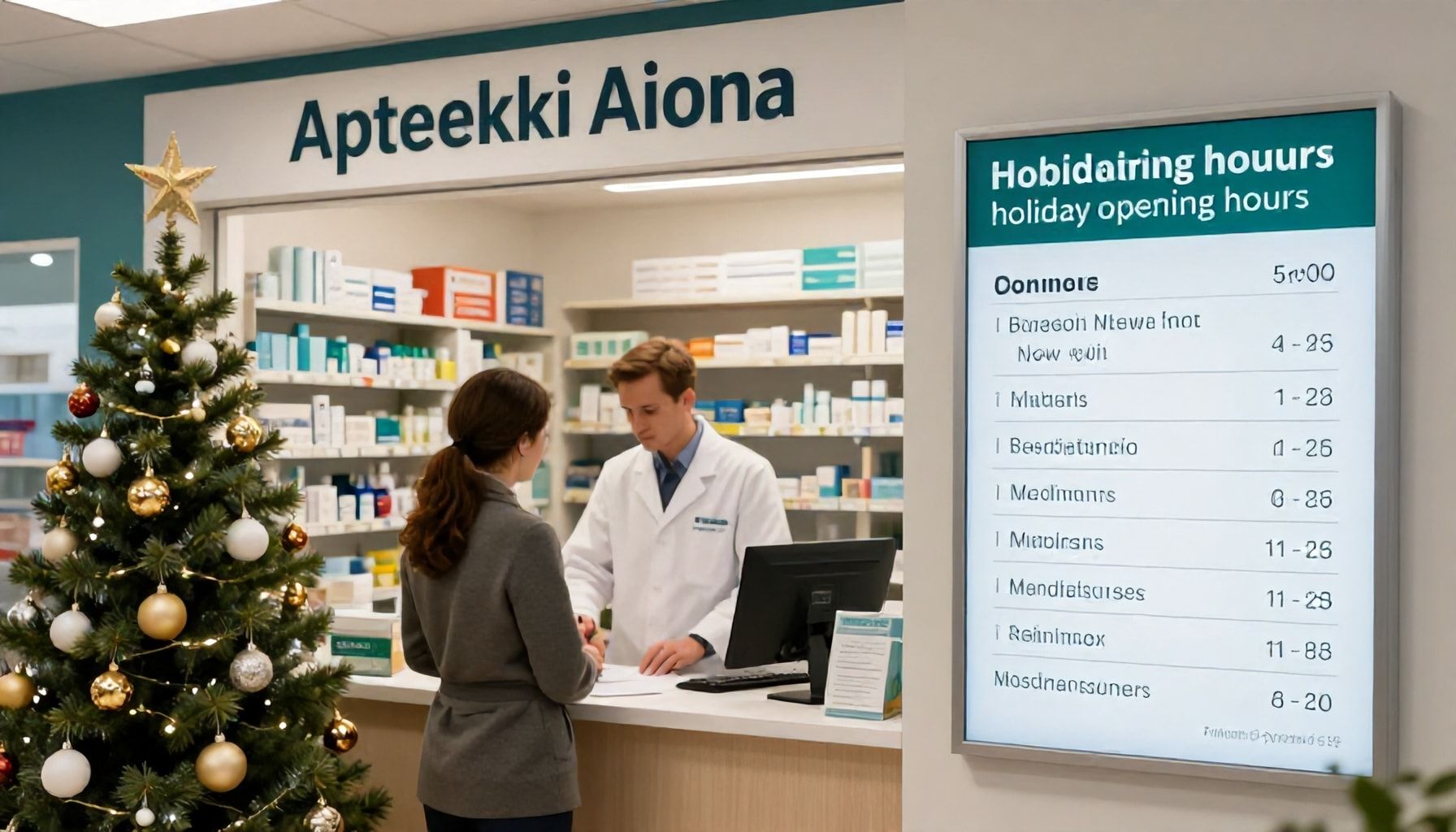 Poikkeusaukiolot juhlapyhinä: näin Apteekki Ainoa palvelee jouluna, uudenvuodena ja muina juhlina