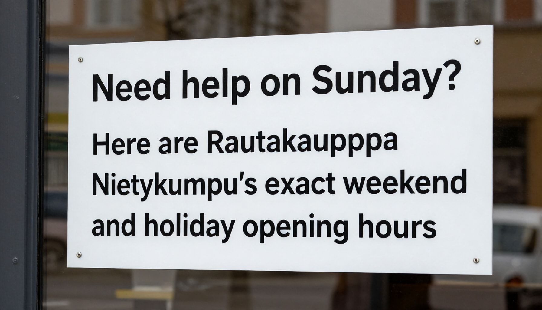 Sunnuntaina kiire apuun? Tässä Rautakauppa Niittykummun tarkat aukiolot viikonloppuisin ja pyhäpäivinä