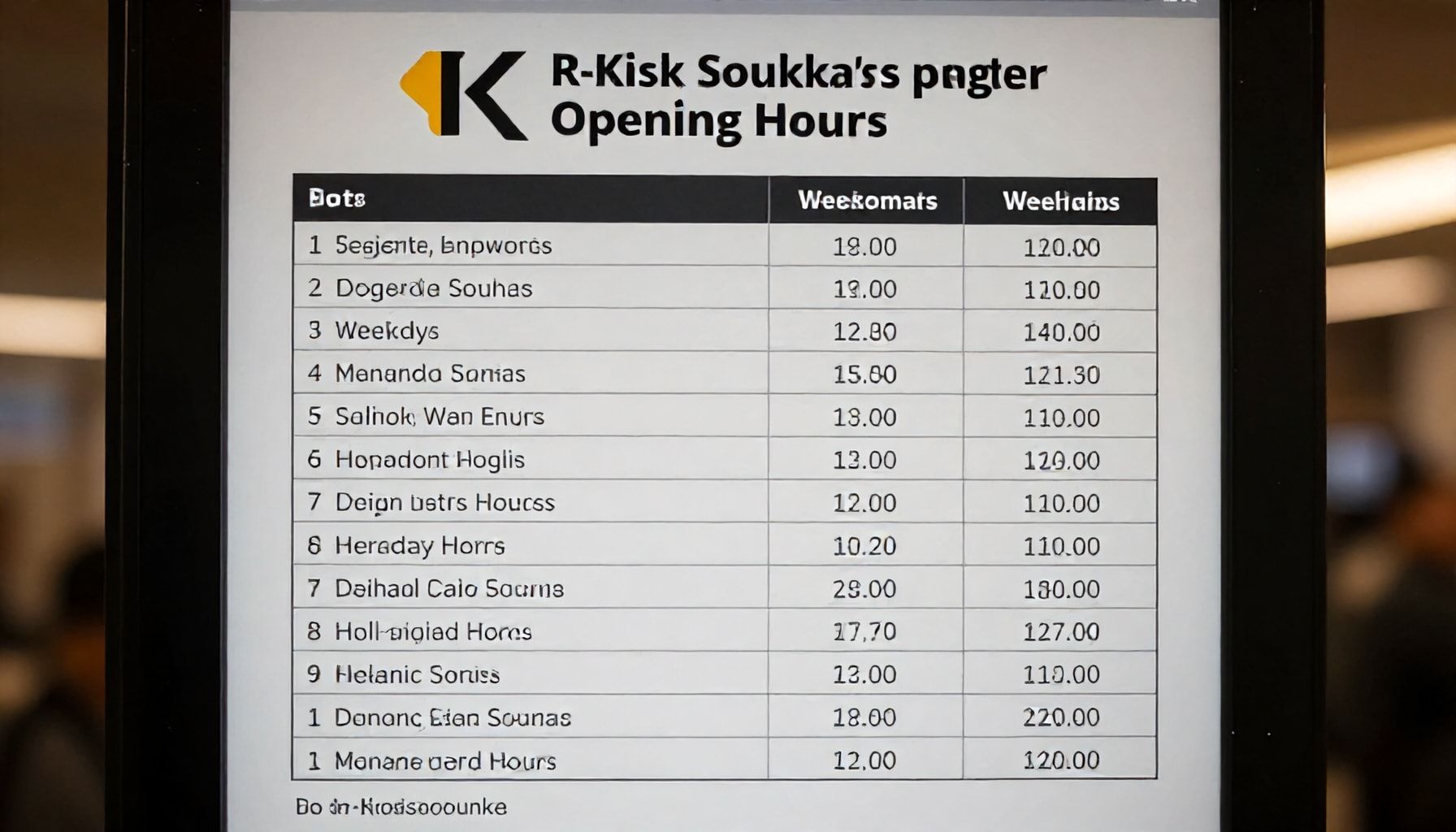 Täydellinen lista Soukan R-Kioskin yöaukioloajoista arkisin, viikonloppuisin ja pyhäpäivinä