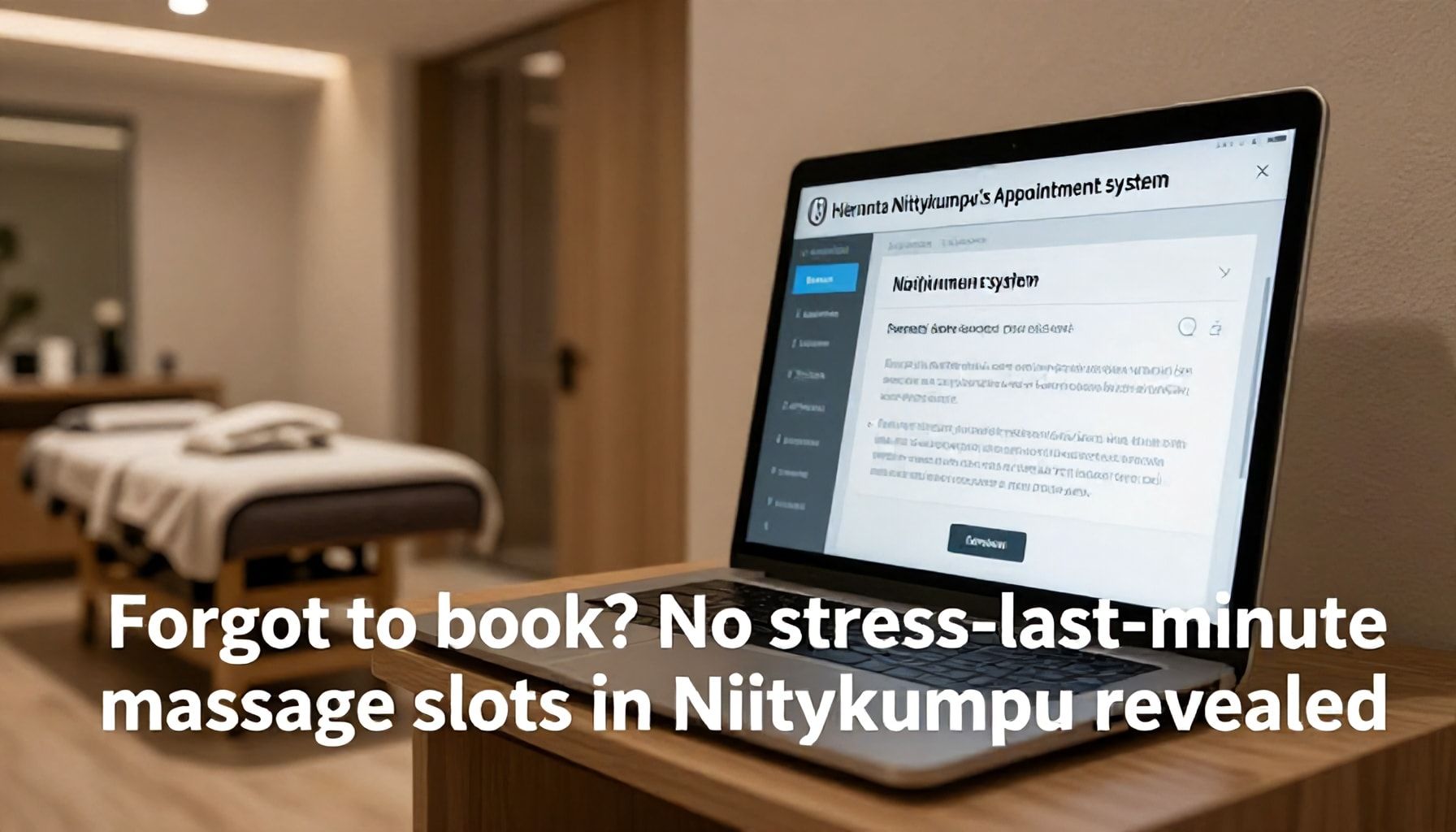 Unohditko varauksen? Ei huolta: salaisuudet viime tipan hieronta-ajoista Niittykummussa