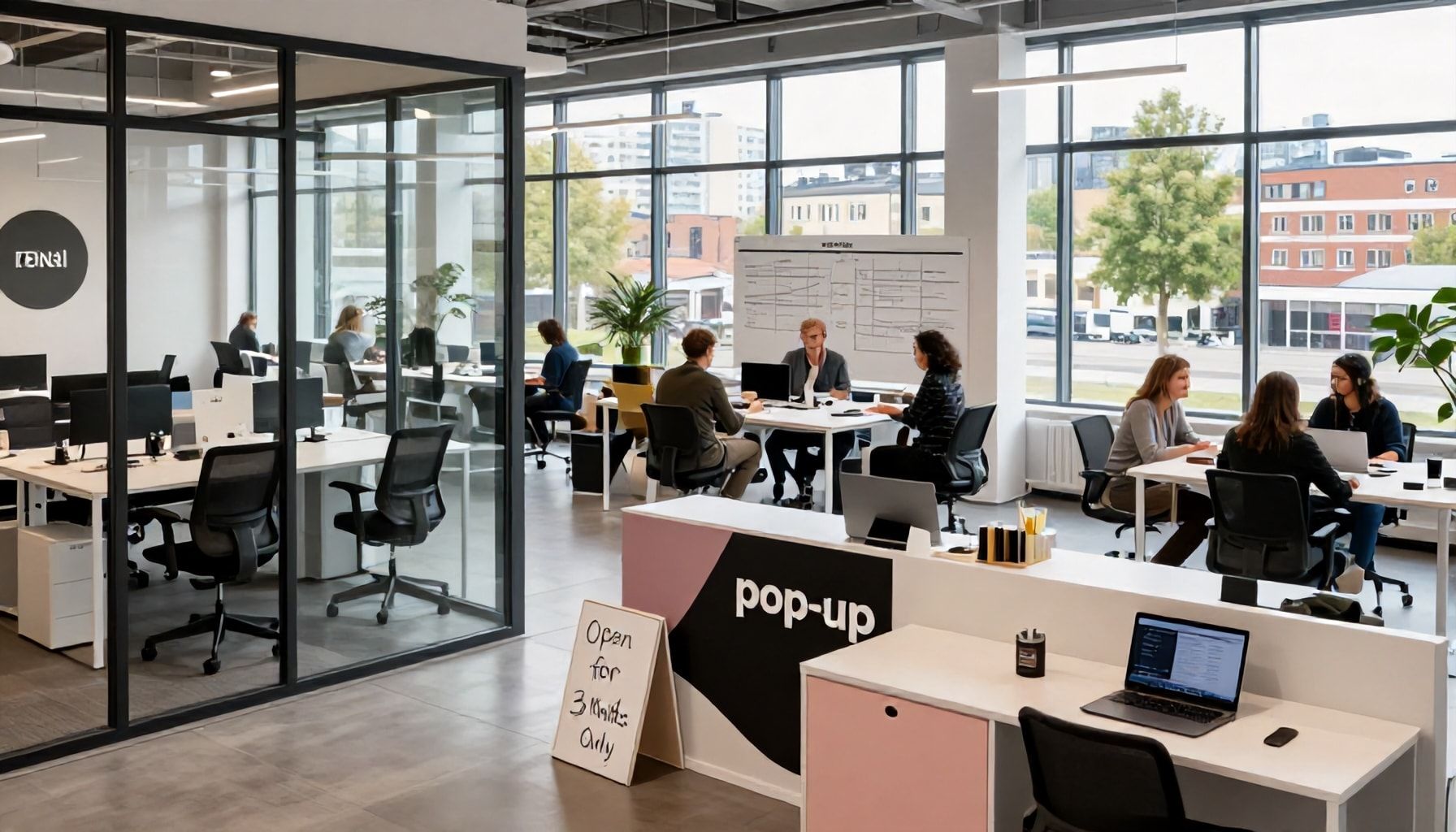 Vuokra vs. jakaminen vs. pop-up: Mikä vapaat toimitilat -malli sopii juuri sinun liiketoiminnalle?