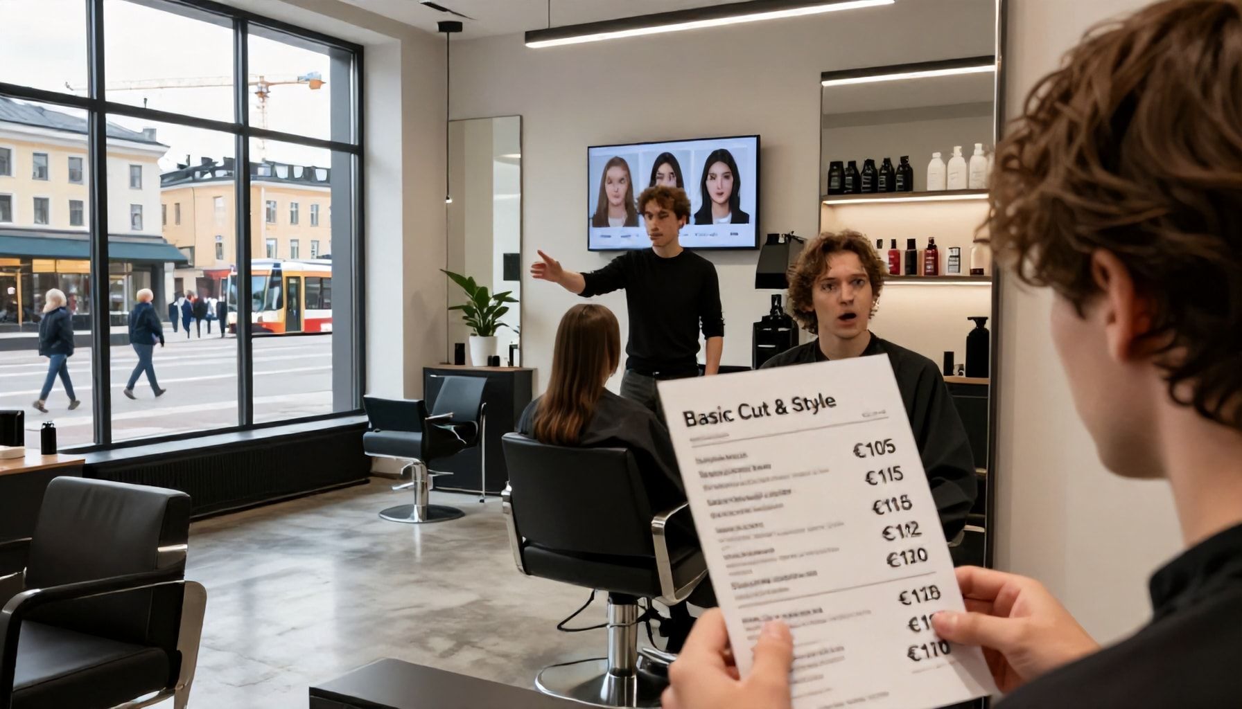 Yllättäviä kustannuseriä: Miksi jotkin Leppävaaran kampaamot velittävät yli 100 euroa perusleikkauksesta?