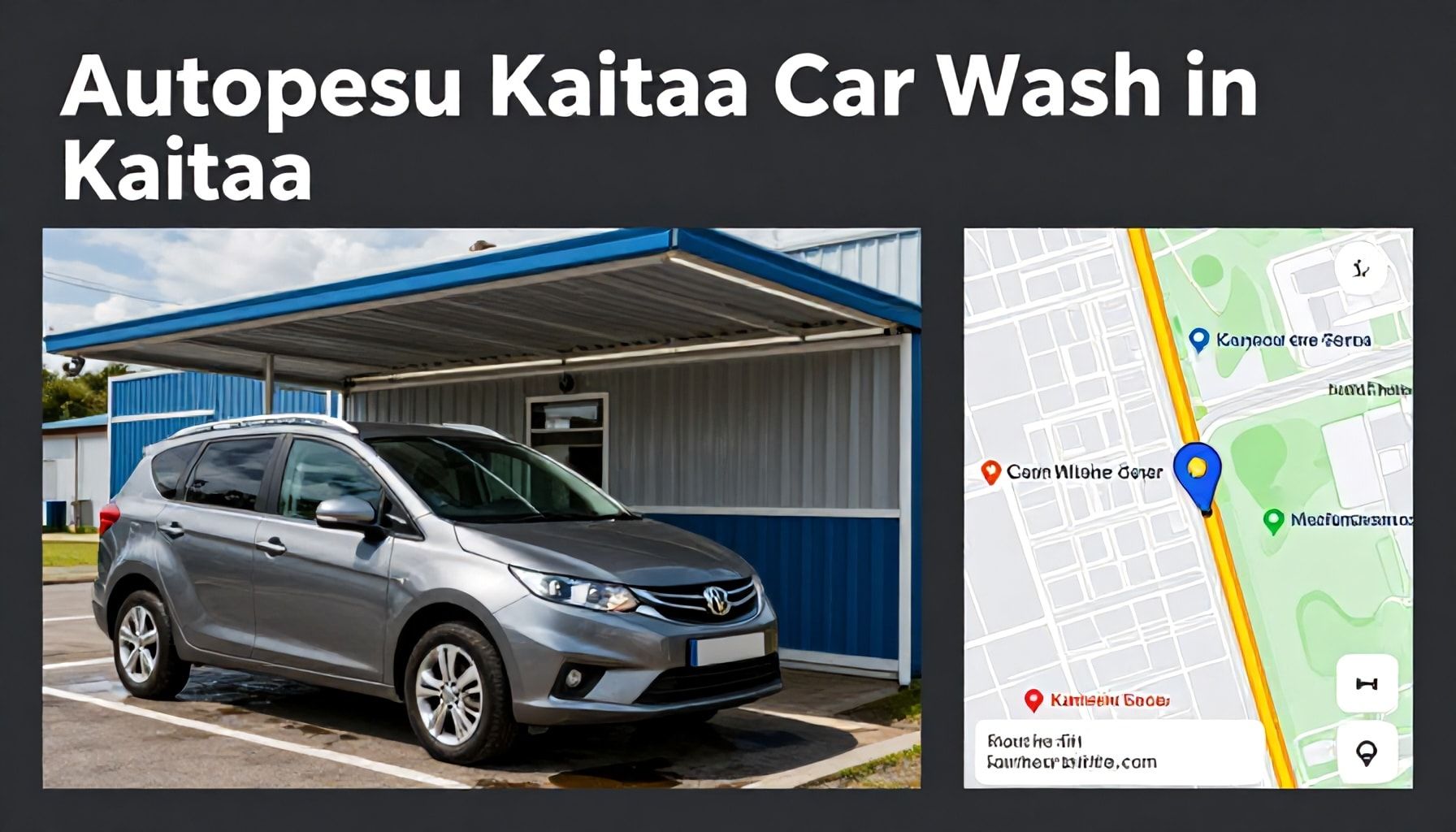 Autopesu Kaitaalla: Tarkka osoite ja helpoin reitti perille karttaohjeineen