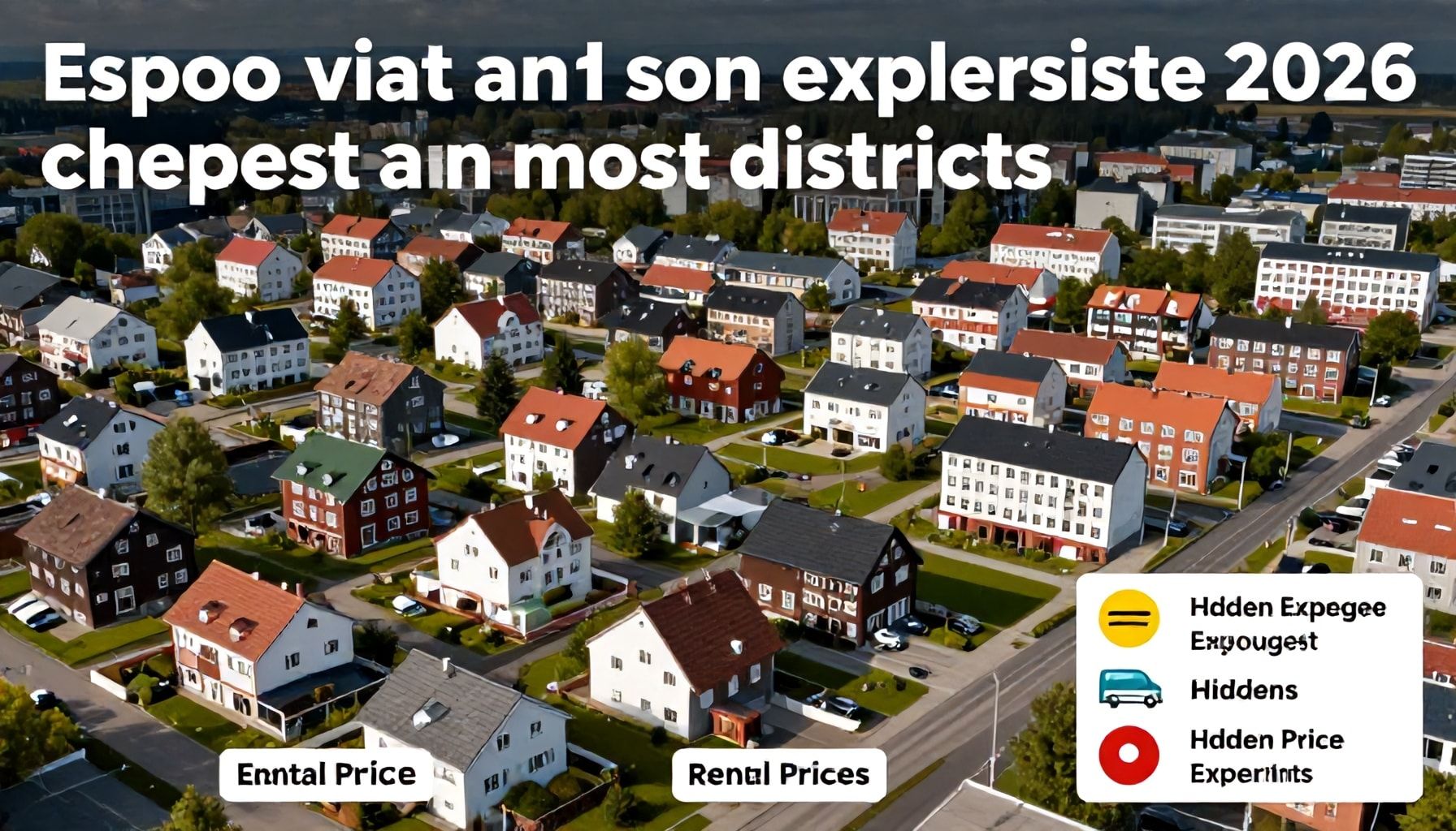 Espoon halvimmat ja kalleimmat alueet 2026: vuokrat, omistusasunnon hinnat ja piilotetut kustannukset paljastuvat