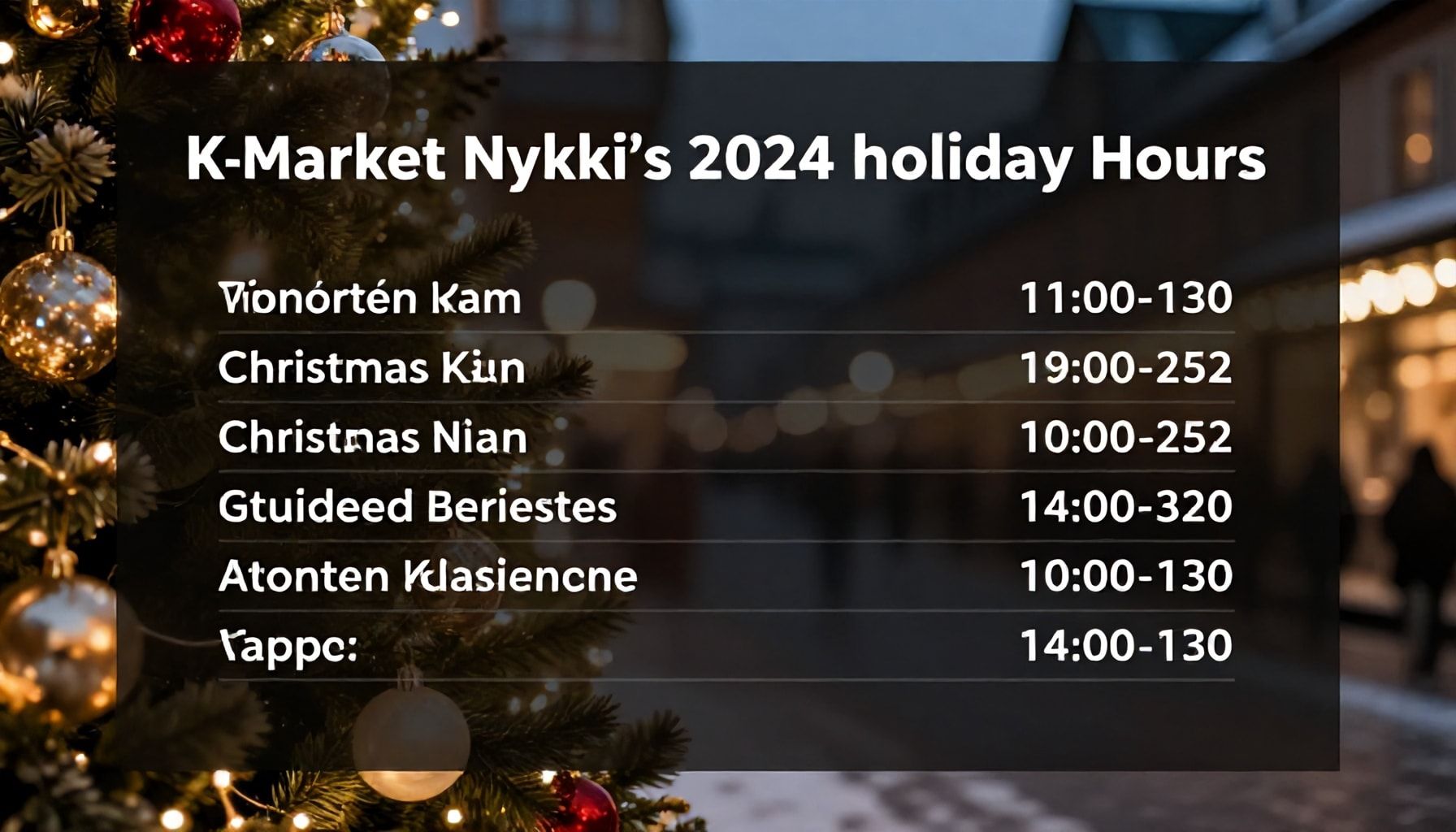 Joulu, vappu, itsenäisyyspäivä: näin K-Market Nöykkiö toimii juhlapyhin 2024 – poikkeusaukiolot listattuna