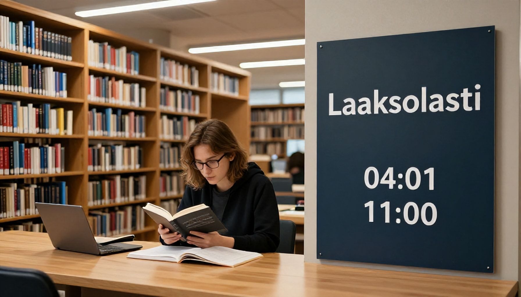 Laaksolahden kirjaston hiljaisimmat hetket*: Parhaat ajat keskittyä lukemiseen tai opiskeluun