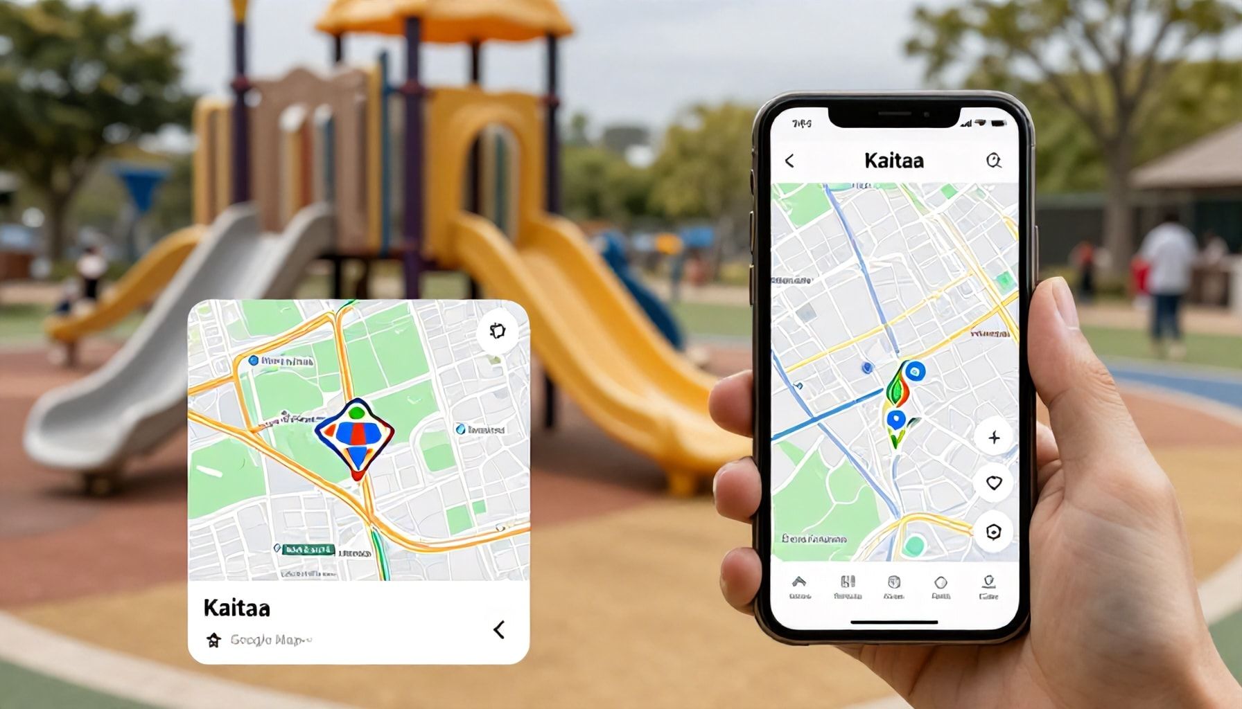 Miten löydät lähimmän leikkipaikan Kaitaalta reaaliajassa Google Mapsin avulla