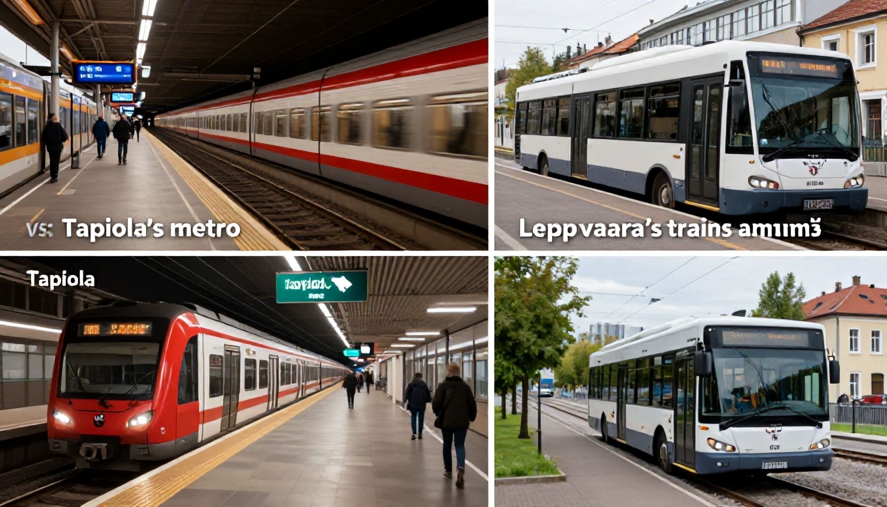 Näin vertailet julkisen liikenteen sujuvuutta: Tapiolan metro vs. Leppävaaran junat ja bussit