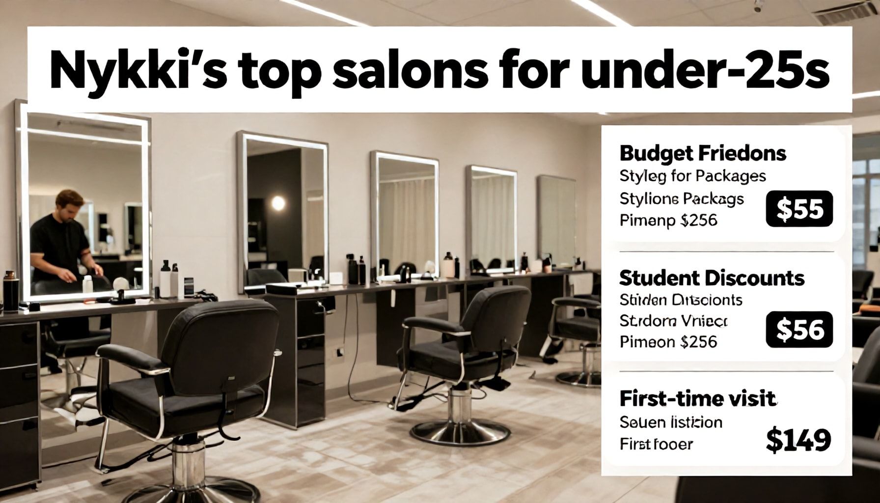 Nöykkiön parhaat kampaamot alle 25-vuotiaille: edulliset setit, opiskelijahinnat ja ensikertalaisalennukset
