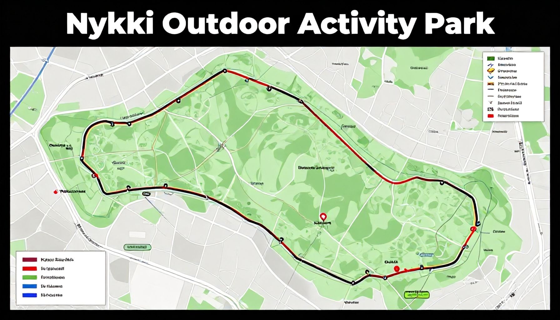 Perheille vs. kuntoilijoille: Näin valitset oikean reitin Nöykkiön liikuntapuiston kartalta