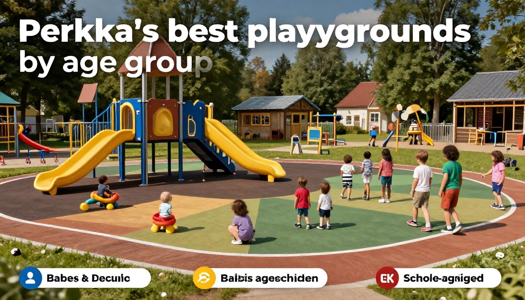 Perkkaan parhaat leikkipaikat iän mukaan: kartta-alueet vauvoille, esikoululaisille ja kouluikäisille