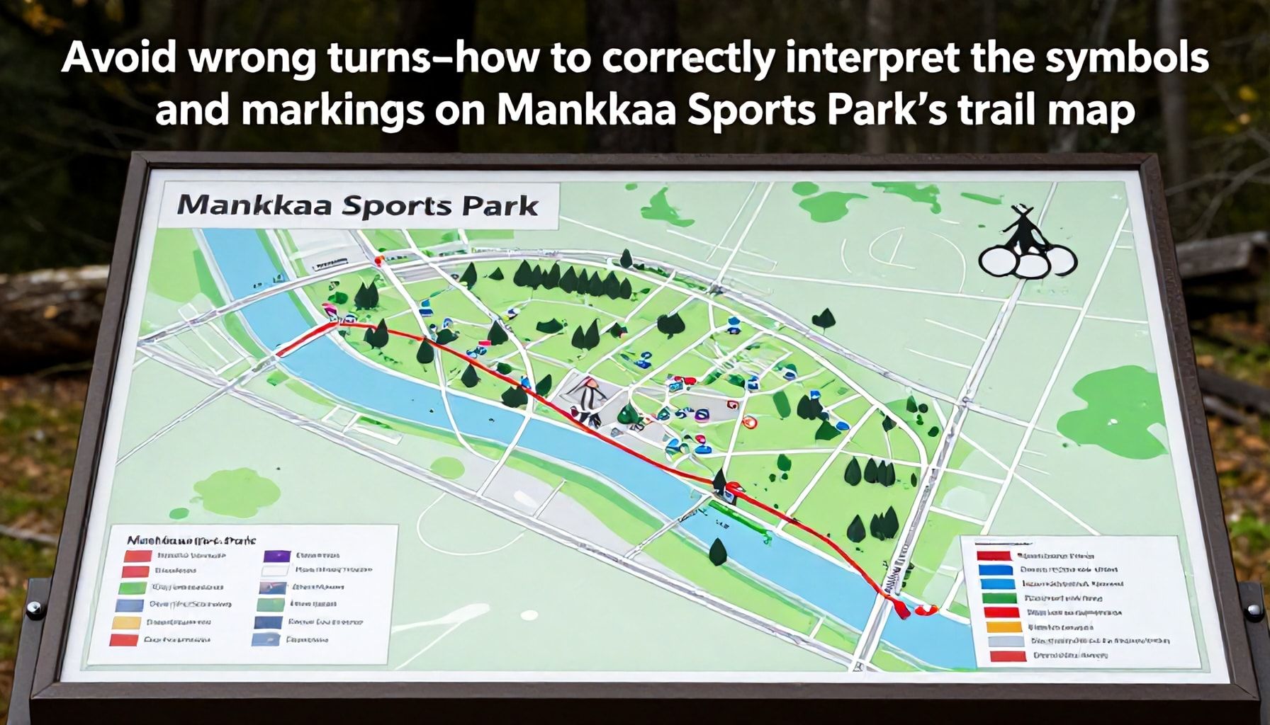 Vältä harharetkiä: Näin tulkitset Mankkaan liikuntapuiston kartan symbolit ja merkinnät oikein