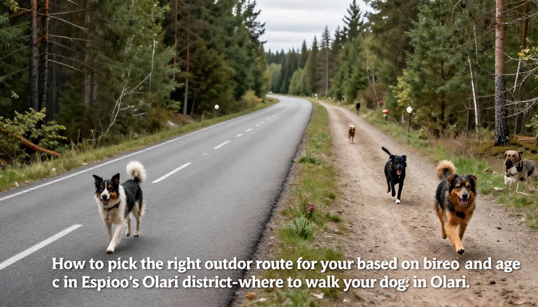 Asfalttia vai polkua? Kuinka valita oikea ulkoilureitti koirasi rodun ja iän mukaan Olarin alueella