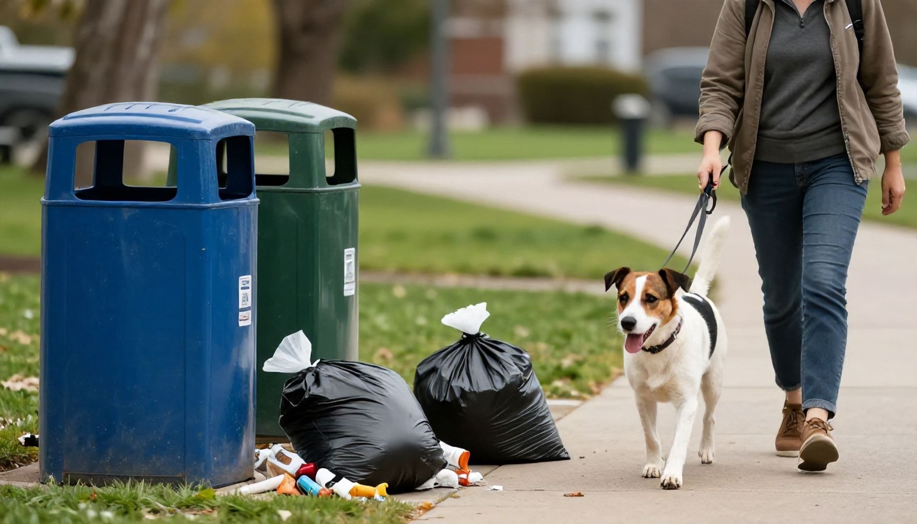 Koiranpaskapussien loppu: Näissä Olarin puistoissa roskikset ja jakelupisteet ovat aina käden ulottuvilla