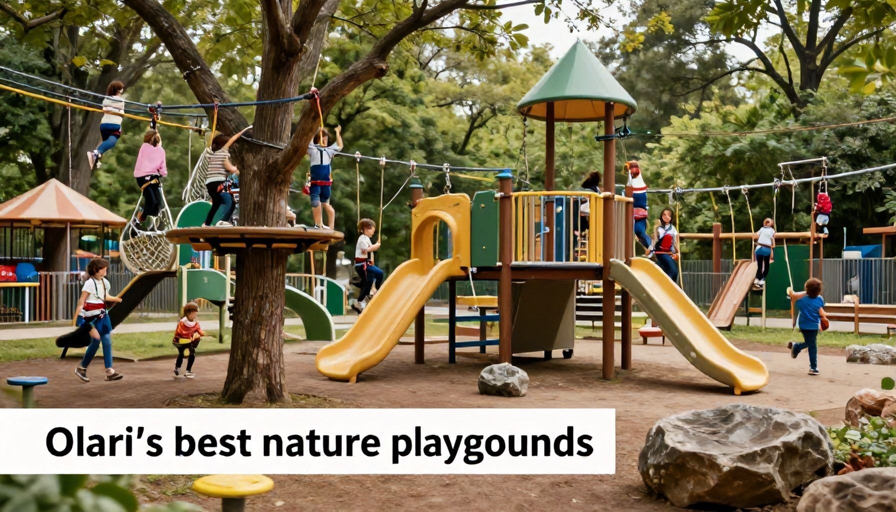 Olarin parhaat luontoleikkikentät – missä lapset saavat roikkua puissa ja hyppiä kiviä turvallisesti