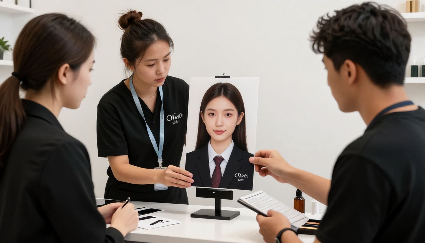 Salaisuudet onnistuneeseen passikuvaan: Olarin valokuvaamot, joissa asiantuntija ohjaa poseeraamista*