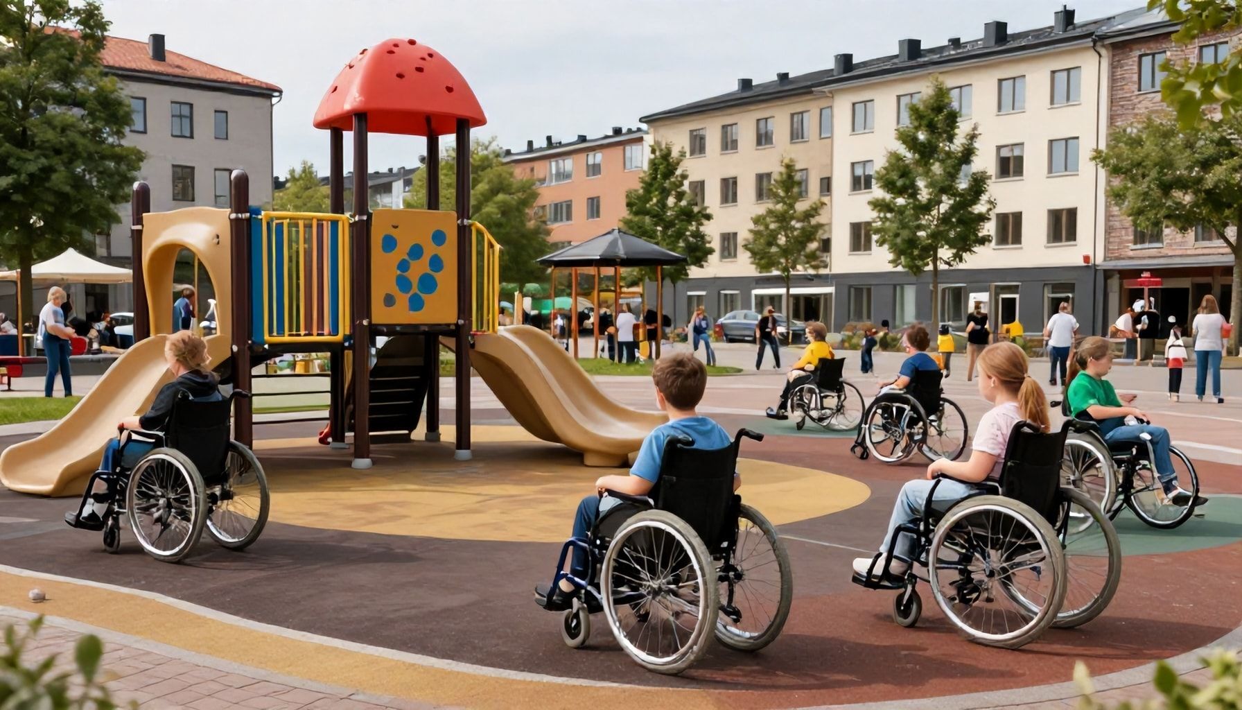 Totuus Espoon keskustan leikkialueiden esteettömyydestä – mitkä sopivat pyörätuolilla liikkuvalle lapselle