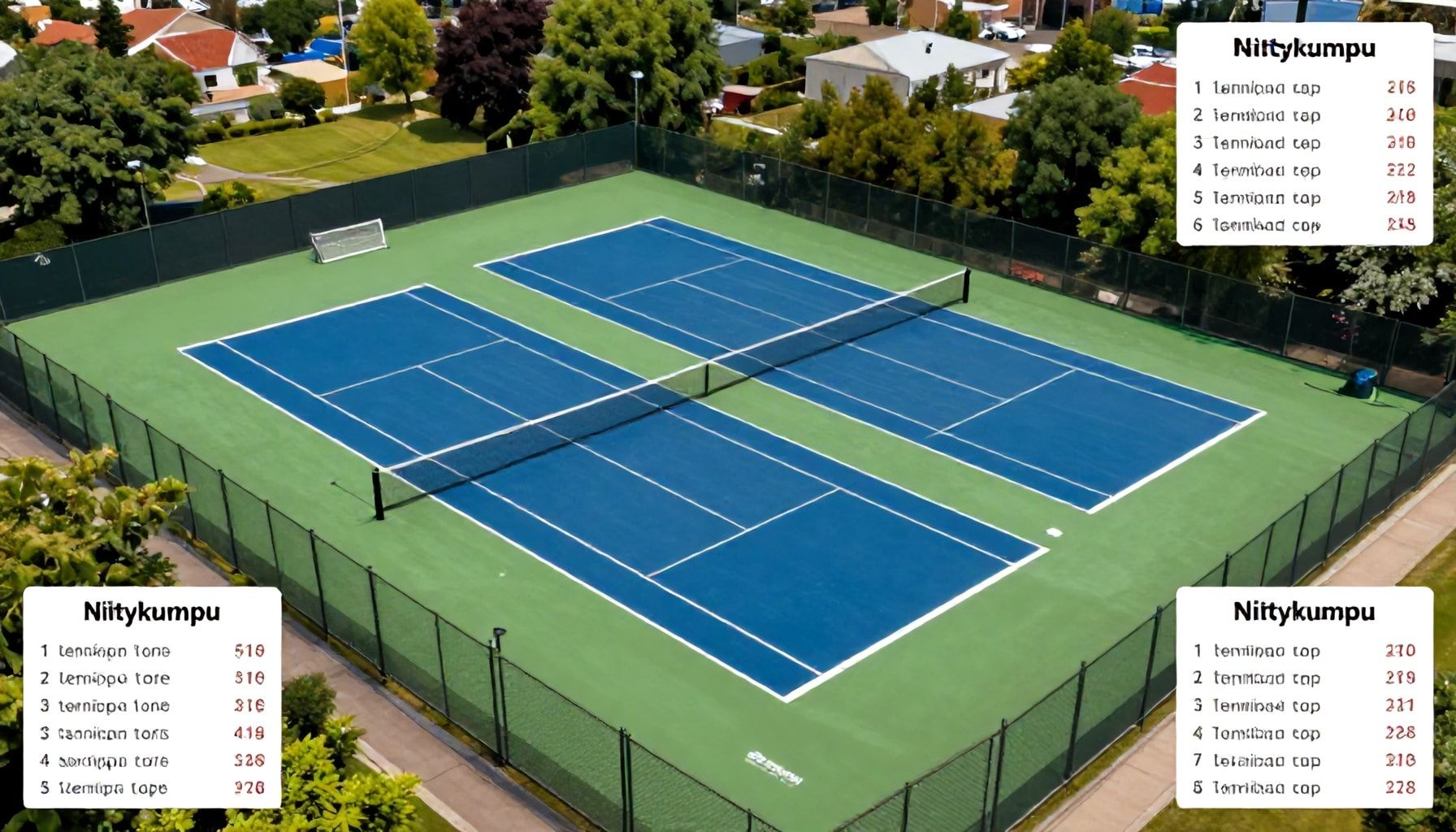 Vuorovaikutteinen kartta: Tarkat sijainnit ja aukioloajat Niittykummun kaikille 7 tenniskentälle